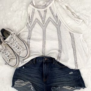 Free People Sequined Halter Top